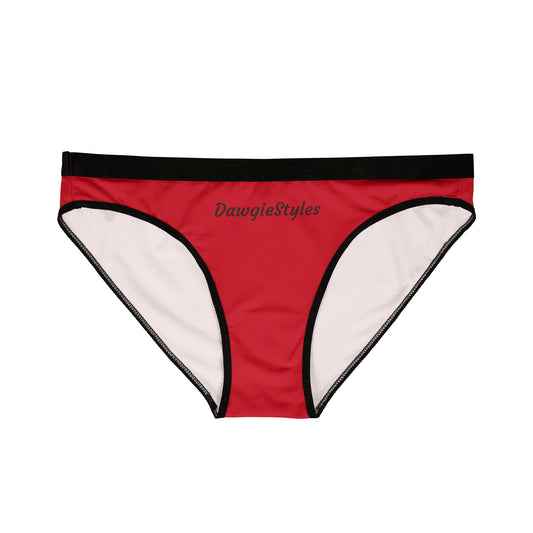 Red Bikini Briefs — Women's All-Over Print Underwear (Custom Text)